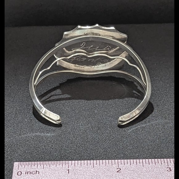 Large Majestic Silver & Black Spider HALLOWEEN Sterling Silver Dichroic Bracelet - Picture 11 of 13